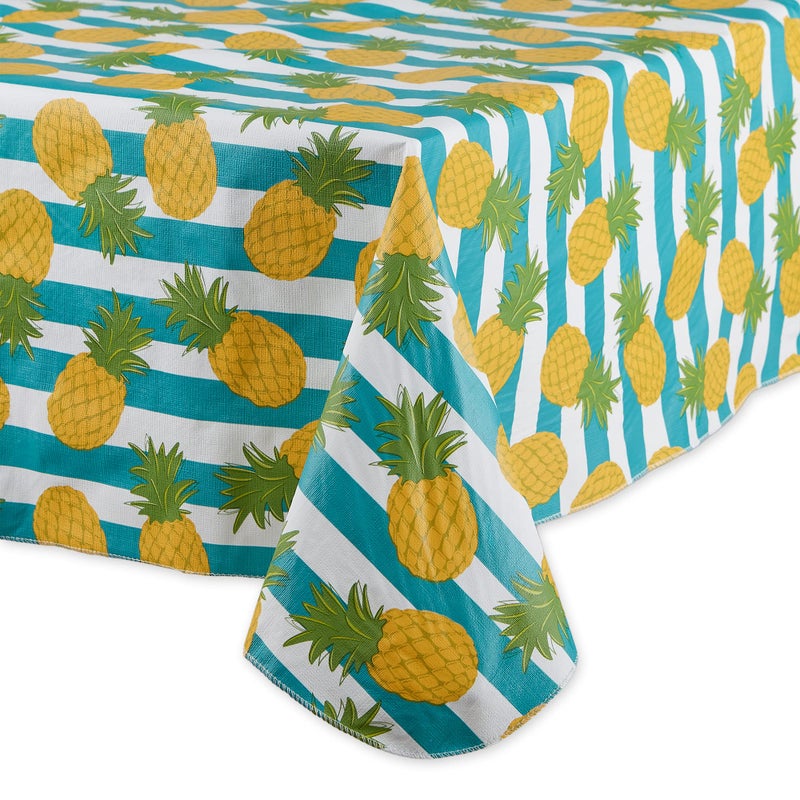 DII Flannel Backed Outdoor Vinyl Collection, Machine Washable, 60 x 120, Pineapple - Image 2